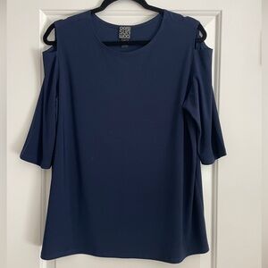Clara Sun Woo cold shoulder top Navy Blue Size Large